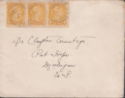 1894. CANADA. Queen Viktoria. 1 ONE CENTS In 3-stripe On Small Cover To Michigan, USA Cancelle... (Michel 26) - JF439367 - Brieven En Documenten