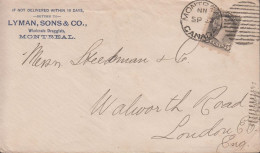 1889. CANADA Queen Viktoria 5 CENTS. On Advertisement Cover LYMAN, SONS & CO Wholesale Druggi... (Michel 29b) - JF439371 - Briefe U. Dokumente