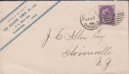 1899. CANADA, Victoria. 2 CENTS On Cover To Cloversville, USA Cancelled WINNIPIG 7 AP 29 99 CA... (Michel 64) - JF439376 - Lettres & Documents