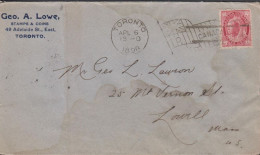 1898. CANADA, Victoria. 2 CENTS (Ahorn Leaves In All Corners)  On Cover To Lowell, Mass, USA C... (Michel 56) - JF439378 - Lettres & Documents