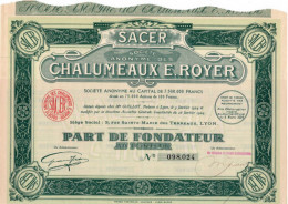 SOCIETE ANONYME DES CHALUMEAUX  E. ROYER - Mines