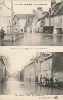 Moret * Inondation Du 27 Janvier 1910 * Cpa 2 Vues * Le Place Et Le Faubourg Du Pont * Crue Catastrophe - Moret Sur Loing