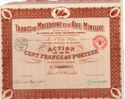ACTION TABACS DE MACEDOINE ET D'ASIE MINEURE - Mines