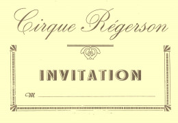 Cirque Circus * Cirque REGERSON * Carte D'invitation Ancienne - Zirkus