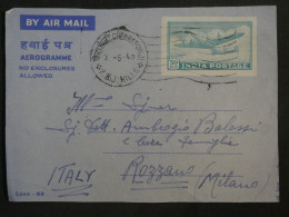 BR10  INDIA  BELLE LETTRE AEROGRAMME RARE 1960 ASSAM   A  ROZZANO ITALIA +    +AFF. PLAISANT++ - Luftpost