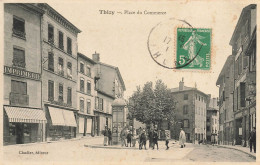 Thizy * Place Du Commerce * Kiosque Journaux * Imprimerie * Café Du Commerce * Villageois - Thizy