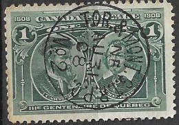 CANADA - 1908 - 300° FONDAZIONE QUEBEC - CENT. 1 - USATO (YVERT 86 - MICHEL 85) - Used Stamps