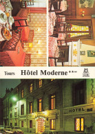 Tours * Hôtel MODERNE , 1 Et 3 Rue Victor Laloux * Cp Pub Publicité 3 Vues - Tours