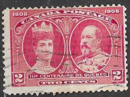 CANADA - 1908 - 300° FONDAZIONE QUEBEC - CENT. 2 - USATO (YVERT 87 - MICHEL 86) - Used Stamps