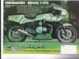 PLAQUETTE  DE  GODIER  -  GENOU AVEC PERFORMANCE REPLICA 1135 ,DE LA PRESTIGE GG 1300  ET LA MOTO GG BOL D'OR - Moto
