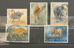 India 1963 ~ Wildlife Preservation - Fauna / Wild Animals Complete Set Of 5 Stamps USED (Cancellation Would Differ) - Usati