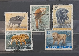 India 1963 ~ Wildlife Preservation - Fauna / Wild Animals Complete Set Of 5 Stamps USED (Cancellation Would Differ) - Gebraucht