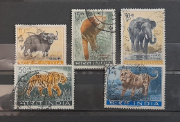 India 1963 ~ Wildlife Preservation - Fauna / Wild Animals Complete Set Of 5 Stamps USED (Cancellation Would Differ) - Used Stamps