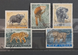 India 1963 ~ Wildlife Preservation - Fauna / Wild Animals Complete Set Of 5 Stamps USED (Cancellation Would Differ) - Oblitérés