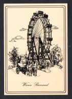 Autriche - VIENNE - Wiener Riesenrad -grande Roue Et Attelage Chevaux Et Calèche - Illustrateur -dessin E. Bauer  N° 572 - Prater