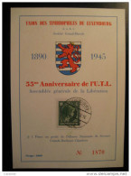 1945 Liberation WW2 WWII Cancel + Stamp On Card Luxembourg Militar War - Commemoration Cards