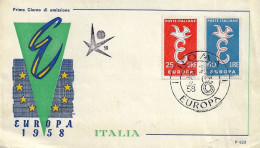 Fdc EUROPA 1958 Italia (Italy) AS_Roma - 1958