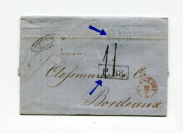 !!! LETTRE DE VARSOVIE POUR BORDEAUX DE 1867, AVEC MARQUE DE PROVENANCE "AUS RUSSLAND" AU DOS - ...-1860 Préphilatélie