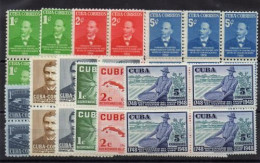 Cuba Nº 338/40,353/5,364/6. Año 1951-1952 - Unused Stamps