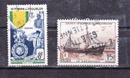 Saint Pierre Et Miquelon  347, 352 Médaille Militaire Bateau Oblitéré Used TB  Cote 21.5 - Used Stamps