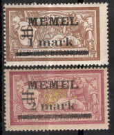 MEMEL  Timbres-Poste N°26* & 28a( Papier GC )  Neufs Charnières TB Cote : 4.25€ - Ongebruikt