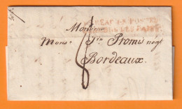 1822 - Lettre Avec Corresp Amicale, Pliée De 3 Pages De Paris Vers Bordeaux - Taxe 8 - Chambre Des Pairs - 1801-1848: Vorläufer XIX