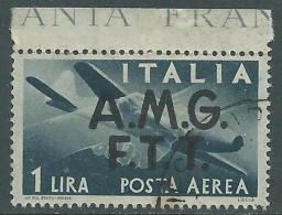 1947 TRIESTE A POSTA AEREA USATO DEMOCRATICA 1 LIRA - RC23-6 - Luftpost