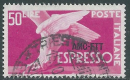 1952 TRIESTE A ESPRESSO USATO 50 LIRE - RC24-4 - Posta Espresso