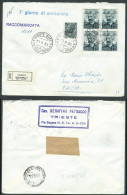 1954 TRIESTE A FDC CATALANI QUARTINA TIMBRO DI ARRIVO - BF - Storia Postale
