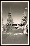 ALTE POSTKARTE DIE TAFELFICHTE IM ISERGEBIRGE WINTER SCHNEE AUSSICHTSTURM SUDETEN 1943 Ansichtskarte Postcard - Sudeten