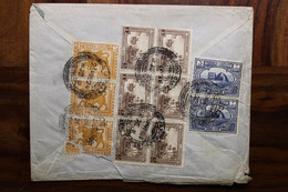 1929 Iraq By Overland Haifa Air Mail Cover Enveloppe England Irak Bloc Paire Bande British Empire - Sonstige & Ohne Zuordnung