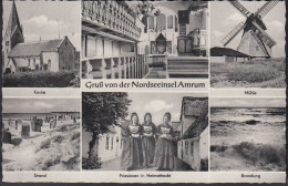 D-25946 Wittdün - Amrum - Alte Ansichten - Folklore - Friesinnen - Trachten - Mühle - Mill - Stamp - Föhr