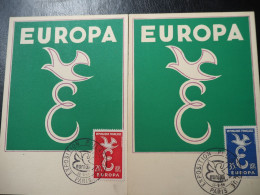 EUROPA CEPT FRANCE-1958 2 PREMIER JOUR CARTE MAXIMUM - 1958