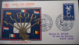 EUROPA CEPT FRANCE-1958  PREMIER JOUR FDC - 1958