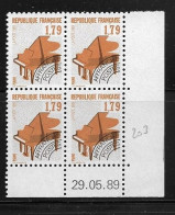 FRANCE 1989 PREOBLITERE   N° 203**  29.05.89  COIN DATE GOMME D'ORIGINE SANS CHARNIÈRE  NEUF TTB      2 SCANS - Préoblitérés