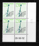 FRANCE 1992 PREOBLITERE   N° 224** 28.08.92  COIN DATE GOMME D'ORIGINE SANS CHARNIÈRE  NEUF TTB      2 SCANS - Precancels