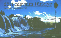 Turkey:Used Phonecard, Türk Telekom, 30 Units, Waterfalls, Bridge, Darker, 2001 - Türkei