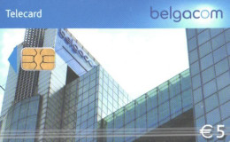 Belgium:Used Phonecard, Belgacom, 5 €, Belgacom Building, 2008 - Mit Chip