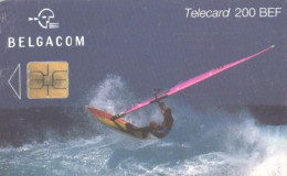 Belgium:Used Phonecard, Belgacom, 200 BEF, Wind Surfer, 2000 - Avec Puce