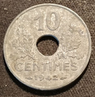 FRANCE - 10 CENTIMES 1942 - Etat Français - Grand Module - Gad 290 - KM 898 - 10 Centimes