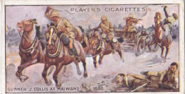 Victoria Cross 1914 -Players Cigarette Card - Military -  20 Gnr Collis, Maiwand, Afghanistan 1880 - Player's
