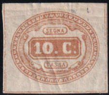 10 C. Giallo Sass S.1 Ben Marginato MH* Cv 2600 - Segnatasse