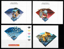 2001 Botswana Diamonts Adhesive Set Adhesive B595 - Minéraux