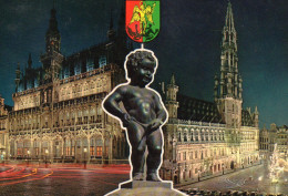 BRUXELLE, SOUVENIR, LA GRANDE PLACE ET LE MANNEKEN PIS  COULEUR REF 7970 SGD - Places, Squares