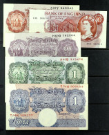 BANKNOTES Great Britain Peppiatt 10s Mauve, Â£1 Blue And Pink, Â£1 Green, Plus O'brien 10s Brown (2 Types), Mainly Fine. - Other & Unclassified
