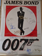 JAMES BOND SIGNED POSTER. Signatures Include Sean Connery, George Lazenby, Roger Moore, Timothy DALTON, Pierce Brosnan, - Autographes