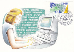 Carte Postale Souvenir Journée Du Timbre De 1990 Les Services Financiers De La Poste - Altri & Non Classificati