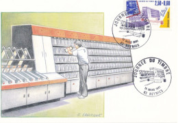 Carte Postale (Maximum) Souvenir Journée Du Timbre De 1991 Le Tri Postal - Andere & Zonder Classificatie