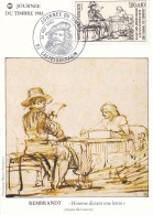 Carte Postale (Maximum) Souvenir Journée Du Timbre De 1983 Rembrandt Homme Dictant Une Lettre - Autres & Non Classés