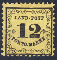 BADEN 1862, SEPARATE MNH PORTO STAMP With MiNo 3 Without GLUE - Neufs